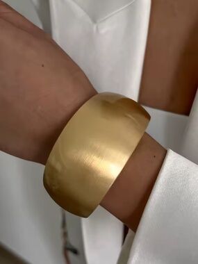 Chunky Heavy Wide Matte Metal Bangle